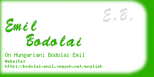 emil bodolai business card